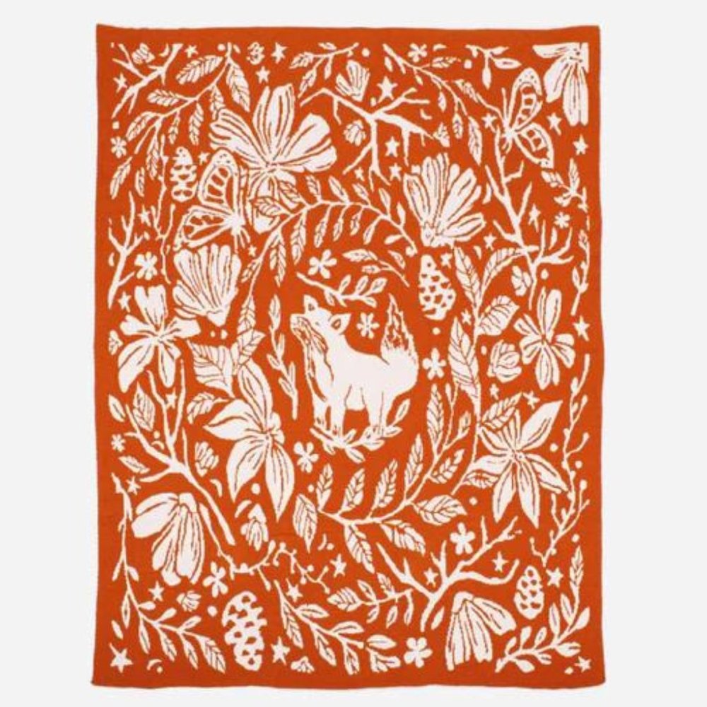 The Blueberry Hill Organic Cotton Baby Blanket - Fox